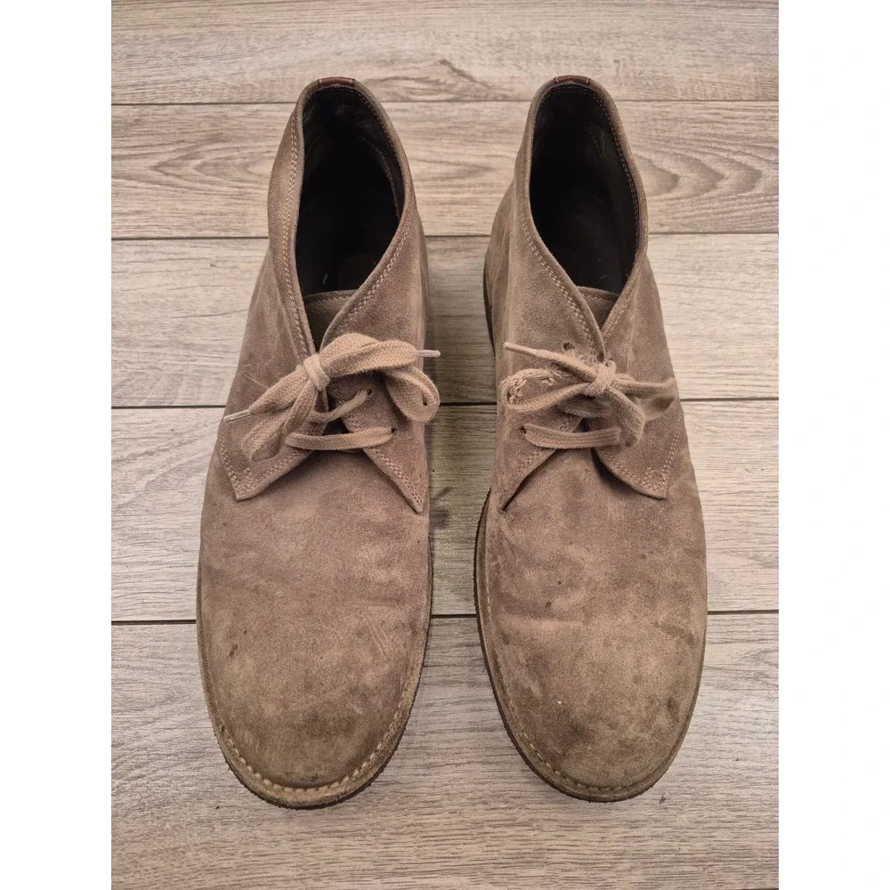 Allen Edmonds Montauk Mens Suede Chukka Boots Taupe Tan Lace Up Ankle Boots 10 D
